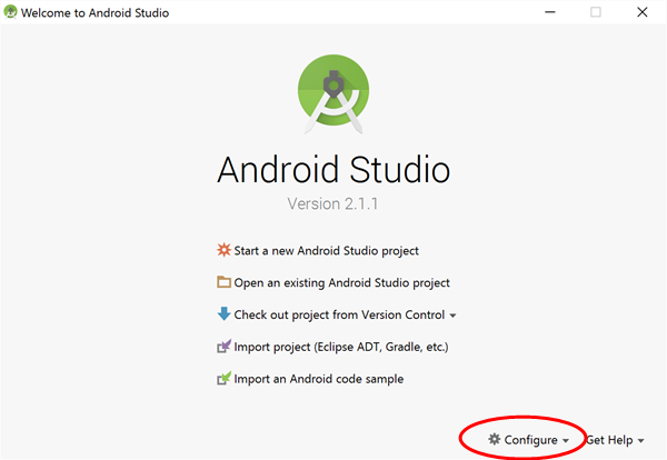 Android Studio Configure